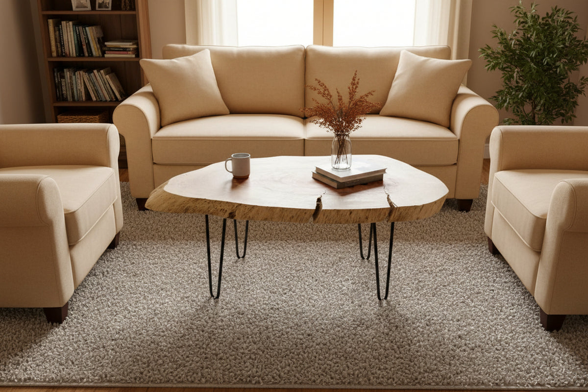 African Hardwood Leaf coffee table