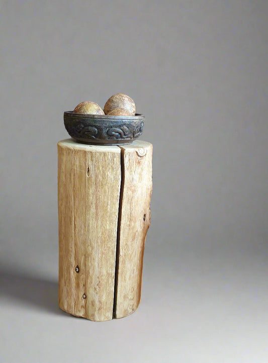 Light Wood Stump End Table
