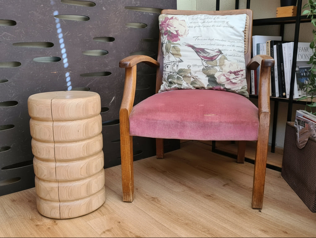 Turned Stump End Table/Plant Holder
