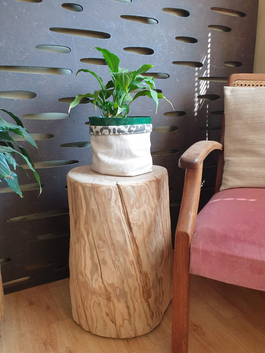 Solid Wood Stump End Table