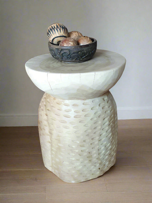 Crafted Wood Round Coffee Table