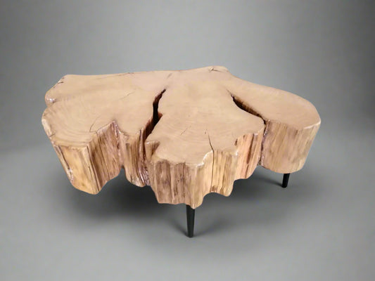Solid wood Abstract End Table