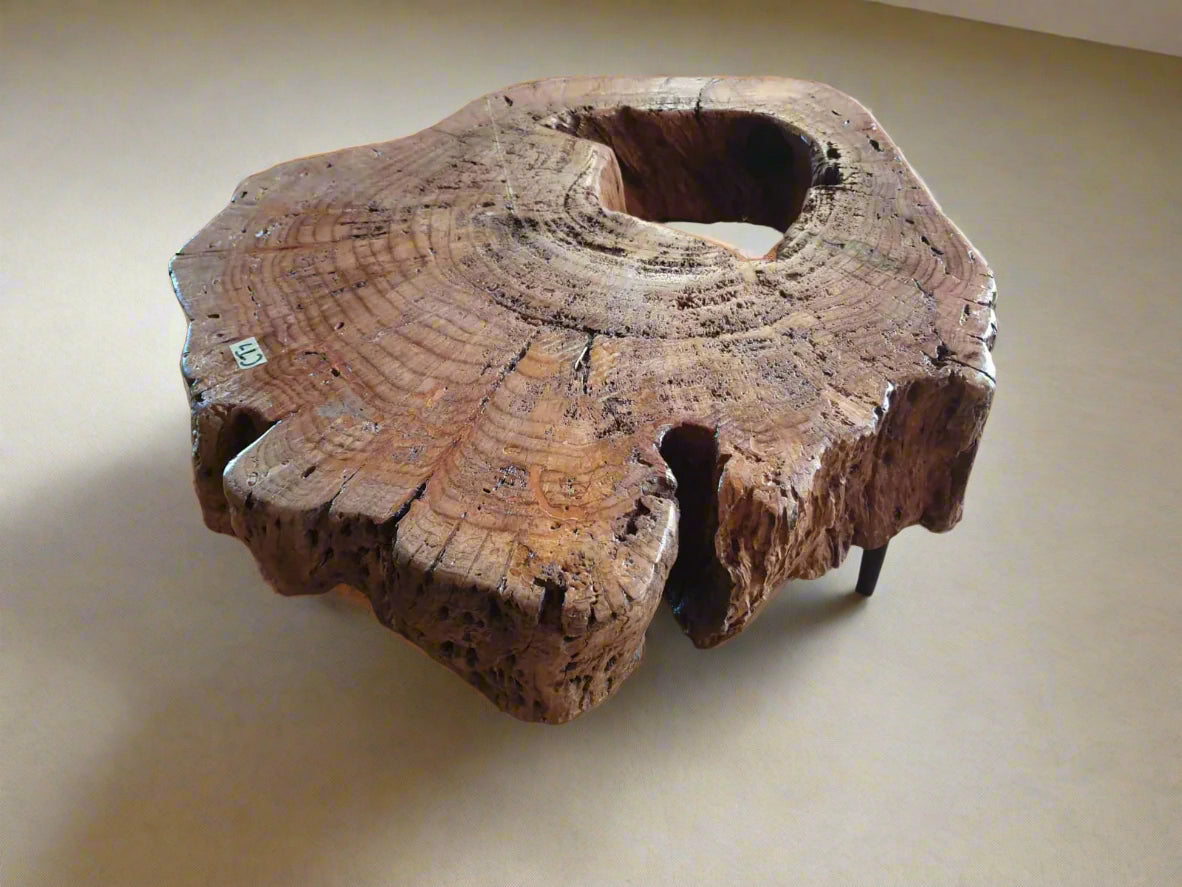 Crater Black wood coffee table