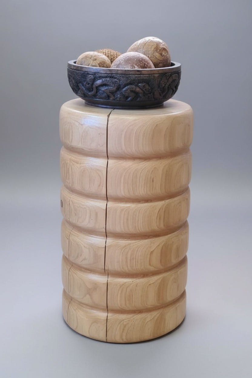 Turned Stump End Table/Plant Holder