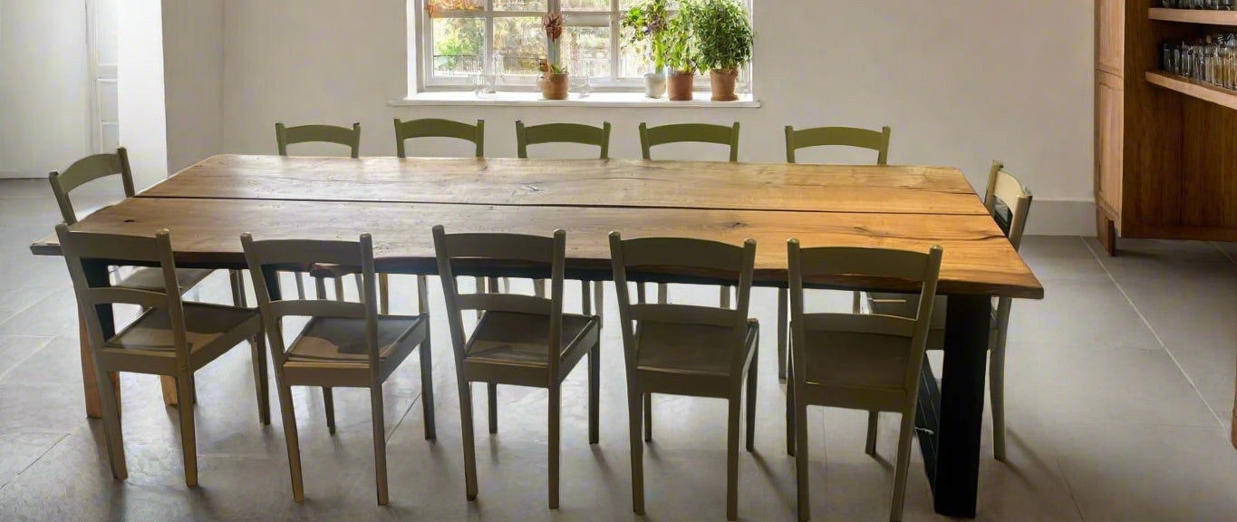 Solid Oak 12 seater Dining Table