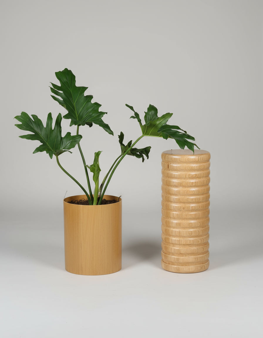 Turned Stump End Table/Plant Holder